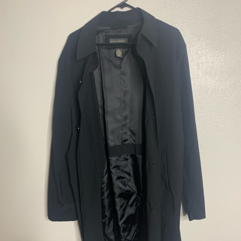 Banana Republic Long Black Coat Size XL